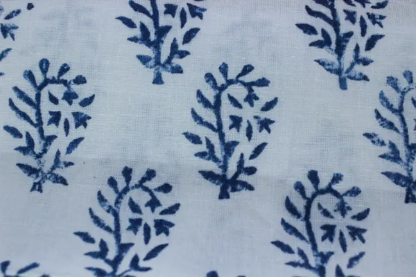 Blue_Cotton_Traditional_Floral_Hand_Block_Print_Unstiched_Material_For_Men's_Kurta_Shirts_&_Women's_Kurti_and_Other_Dress_Material