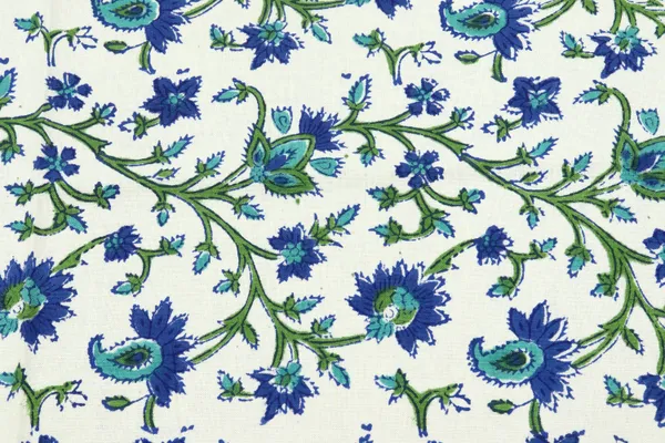 Blue_Cotton_Traditional_Floral_Hand_Block_Print_Unstiched_Material_For_Men's_Kurta_Shirts_&_Women's_Kurti_and_Other_Dress_Material