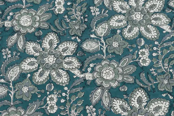 Green_Cotton_Traditional_Floral_Hand_Block_Print_Unstiched_Material_For_Men's_Kurta_Shirts_&_Women's_Kurti_and_Other_Dress_Material