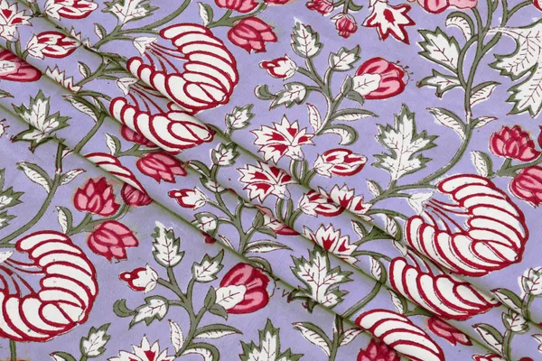 Purple_Cotton_Traditional_Floral_Hand_Block_Print_Unstiched_Material_For_Men's_Kurta_Shirts_&_Women's_Kurti_and_Other_Dress_Material