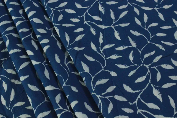 Blue_Cotton_Traditional_Floral_Hand_Block_Print_Unstiched_Material_For_Men's_Kurta_Shirts_&_Women's_Kurti_and_Other_Dress_Material