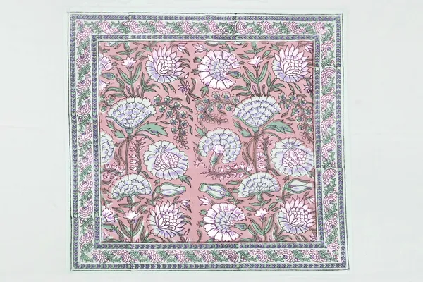 Pure_Cotton_Pink_And_Green_Hand_Block_Print_Napkin_Cocktail_Napkin_Dinner_Napkin_Buffet_Napkin_Horde_Oeuvres