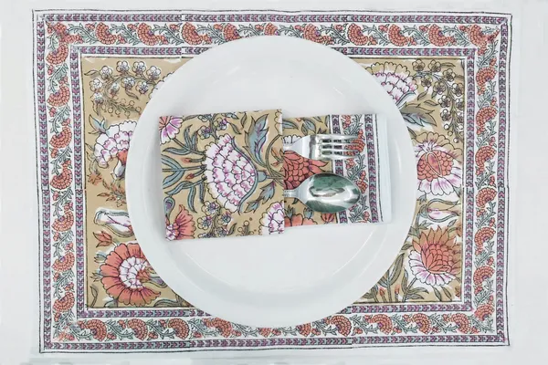 Pure_Cotton_Dull_Golden_And_Pink_Hand_Block_Print_Napkin_Cocktail_Napkin_Dinner_Napkin_Buffet_Napkin_Horde_Oeuvres