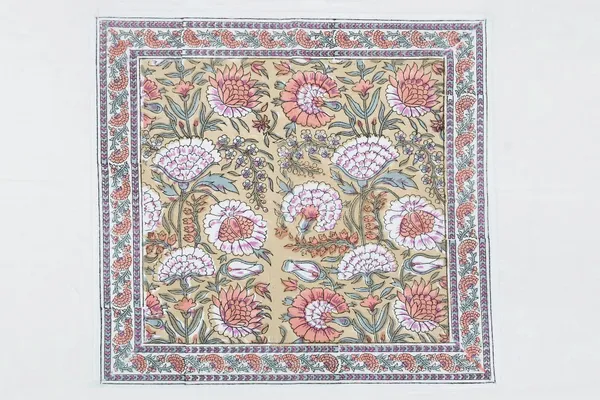 Pure_Cotton_Dull_Golden_And_Pink_Hand_Block_Print_Napkin_Cocktail_Napkin_Dinner_Napkin_Buffet_Napkin_Horde_Oeuvres