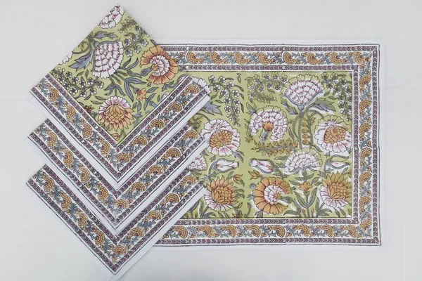 Pure_Cotton_Yellow_And_Orange_Hand_Block_Print_Napkin_Cocktail_Napkin_Dinner_Napkin_Buffet_Napkin_Horde_Oeuvres