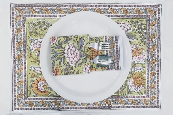 Pure_Cotton_Yellow_And_Orange_Hand_Block_Print_Napkin_Cocktail_Napkin_Dinner_Napkin_Buffet_Napkin_Horde_Oeuvres