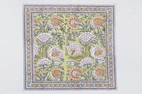 Pure_Cotton_Yellow_And_Orange_Hand_Block_Print_Napkin_Cocktail_Napkin_Dinner_Napkin_Buffet_Napkin_Horde_Oeuvres