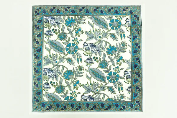 Pure_Cotton_Blue_And_White_Floral_Hand_Block_Print_Napkin_Cocktail_Napkin_Dinner_Napkin_Buffet_Napkin_Horde_Oeuvres