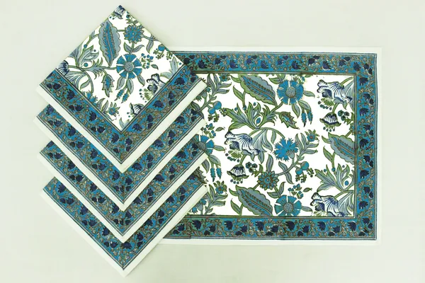 Pure_Cotton_Blue_And_White_Floral_Hand_Block_Print_Napkin_Cocktail_Napkin_Dinner_Napkin_Buffet_Napkin_Horde_Oeuvres
