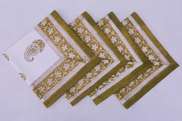 Pure_Cotton_Yellow_And_White_Hand_Block_Print_Napkin_Cocktail_Napkin_Dinner_Napkin_Buffet_Napkin_Horde_Oeuvres