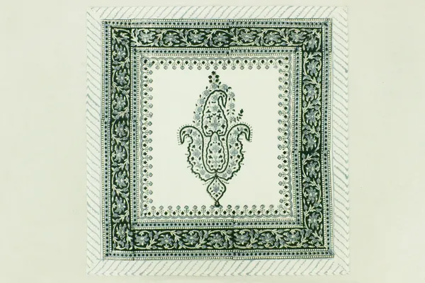 Pure_Cotton_Dark_Green_And_White_Floral_Hand_Block_Print_Napkin_Cocktail_Napkin_Dinner_Napkin_Buffet_Napkin_Horde_Oeuvres