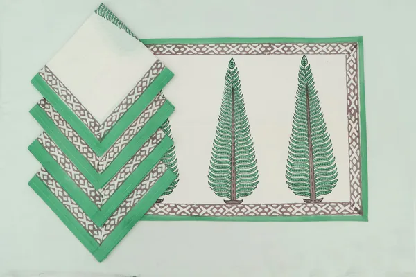 Pure_Cotton_Green_Floral_Hand_Block_Print_Napkin_Cocktail_Napkin_Dinner_Napkin_Buffet_Napkin_Horde_Oeuvres