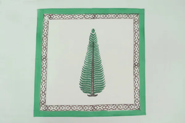 Pure_Cotton_Green_Floral_Hand_Block_Print_Napkin_Cocktail_Napkin_Dinner_Napkin_Buffet_Napkin_Horde_Oeuvres
