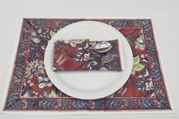 Pure_Cotton_Red_Lime_And_Blue_Floral_Hand_Block_Print_Napkin_Cocktail_Napkin_Dinner_Napkin_Buffet_Napkin_Horde_Oeuvres