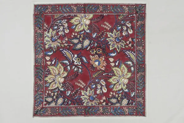 Pure_Cotton_Red_Lime_And_Blue_Floral_Hand_Block_Print_Napkin_Cocktail_Napkin_Dinner_Napkin_Buffet_Napkin_Horde_Oeuvres