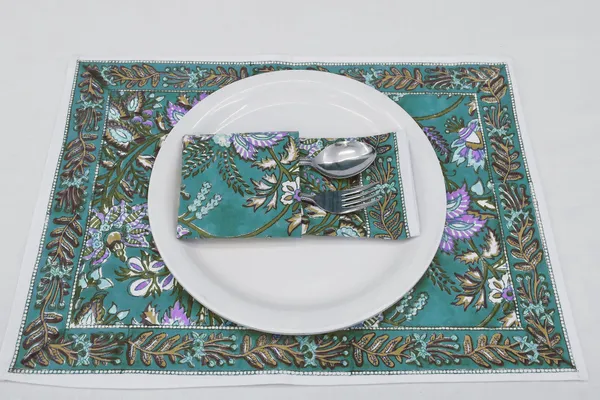 Pure_Cotton_Turquoise_And_Purple_Floral_Hand_Block_Print_Napkin_Cocktail_Napkin_Dinner_Napkin_Buffet_Napkin_Horde_Oeuvres