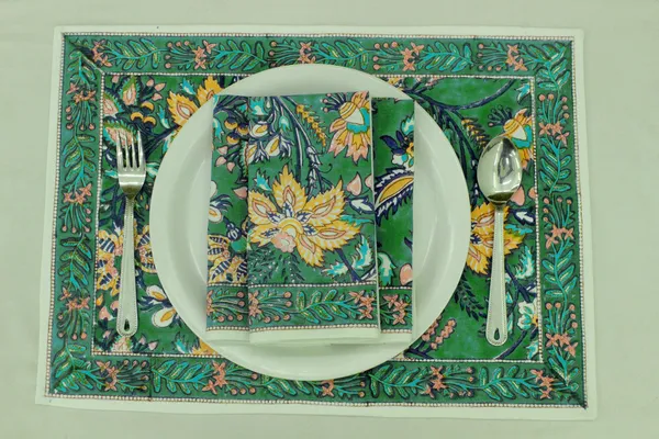 Pure_Cotton_Yellow_And_Green_Floral_Hand_Block_Print_Napkin_Cocktail_Napkin_Dinner_Napkin_Buffet_Napkin_Horde_Oeuvres