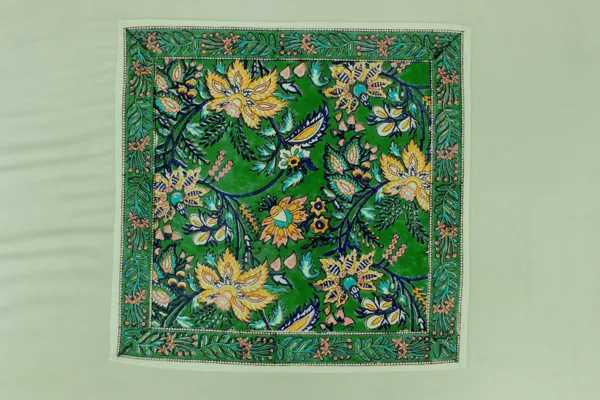 Pure_Cotton_Yellow_And_Green_Floral_Hand_Block_Print_Napkin_Cocktail_Napkin_Dinner_Napkin_Buffet_Napkin_Horde_Oeuvres