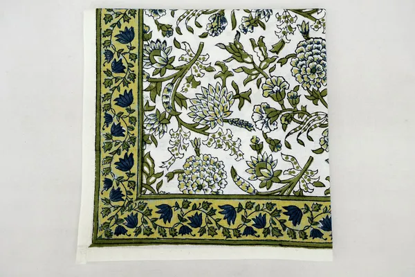Pure_Cotton_Green_Yellow_And_Blue_Floral_Hand_Block_Print_Napkin_Cocktail_Napkin_Dinner_Napkin_Buffet_Napkin_Horde_Oeuvres