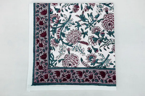 Pure_Cotton_Maroon_And_Teal_Floral_Hand_Block_Print_Napkin_Cocktail_Napkin_Dinner_Napkin_Buffet_Napkin_Horde_Oeuvres