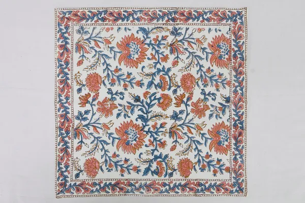 Pure_Cotton_Blue_And_Red_Floral_Hand_Block_Print_Napkin_Cocktail_Napkin_Dinner_Napkin_Buffet_Napkin_Horde_Oeuvres