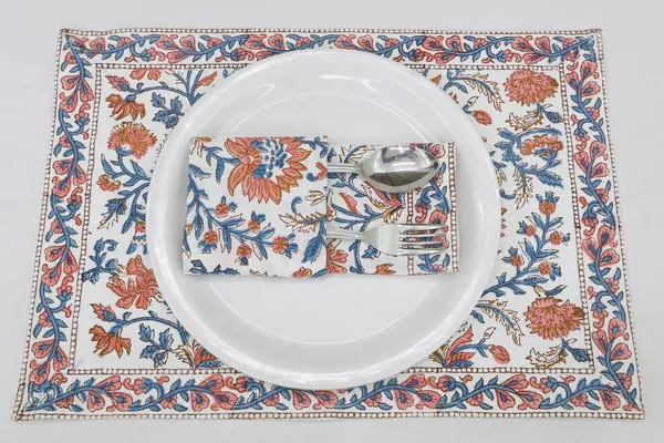 Pure_Cotton_Blue_And_Red_Floral_Hand_Block_Print_Napkin_Cocktail_Napkin_Dinner_Napkin_Buffet_Napkin_Horde_Oeuvres