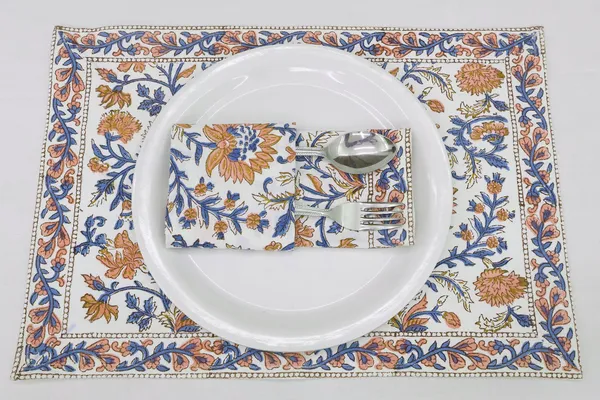 Pure_Cotton_Yellow_And_Blue_Floral_Hand_Block_Print_Napkin_Cocktail_Napkin_Dinner_Napkin_Buffet_Napkin_Horde_Oeuvres_1