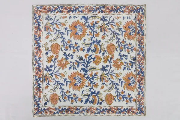 Pure_Cotton_Yellow_And_Blue_Floral_Hand_Block_Print_Napkin_Cocktail_Napkin_Dinner_Napkin_Buffet_Napkin_Horde_Oeuvres_1