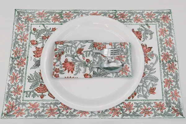 Pure_Cotton_Red_And_White_Floral_Hand_Block_Print_Napkin_Cocktail_Napkin_Dinner_Napkin_Buffet_Napkin_Horde_Oeuvres