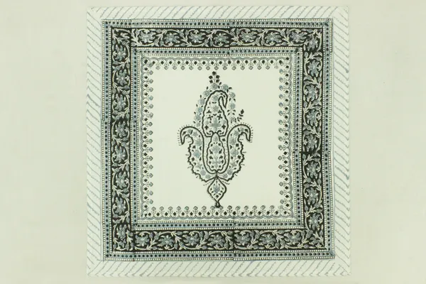 Pure_Cotton_Black_and_White_Floral_Hand_Block_Print_Napkin,_Cocktail_napkin,_Dinner_napkin,_Buffet_Napkin,_Horde_oeuvres_Size_20"x20"