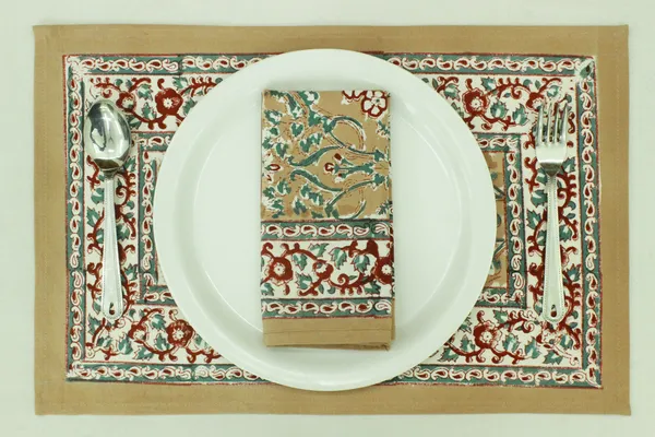 Pure_Cotton_Brown,_Red_and_Green_Floral_Hand_Block_Print_Napkin,_Cocktail_napkin,_Dinner_napkin,_Buffet_Napkin,_Horde_oeuvres_Size_13"x_13"