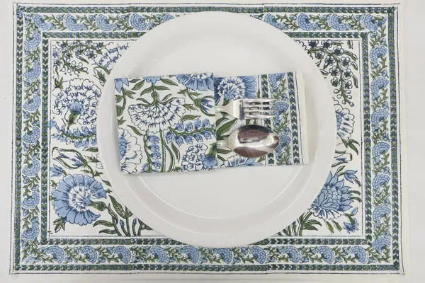 Pure_Cotton_Purple_and_White_Floral_Hand_Block_Print_Napkin,_Cocktail_napkin,_Dinner_napkin,_Buffet_Napkin,_Horde_oeuvres_Size_20"x20"