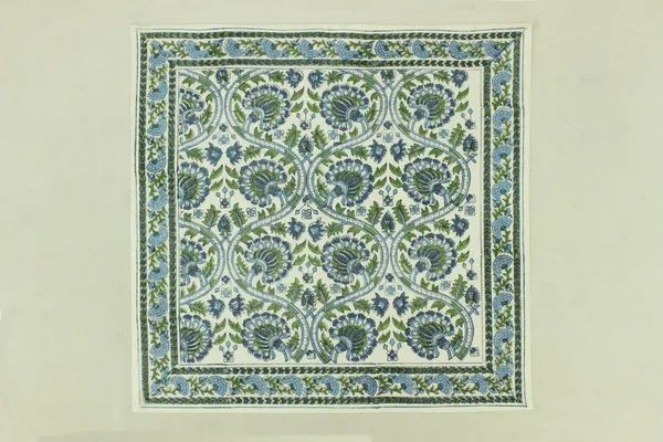 Pure_Cotton_Blue,_Green_and_White_Hand_Block_Print_Napkin,_Cocktail_napkin,_Dinner_napkin,_Buffet_Napkin,_Horde_oeuvres_Size_20"x20"