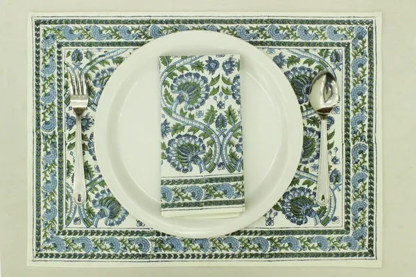 Pure_Cotton_Blue,_Green_and_White_Hand_Block_Print_Napkin,_Cocktail_napkin,_Dinner_napkin,_Buffet_Napkin,_Horde_oeuvres_Size_20"x20"