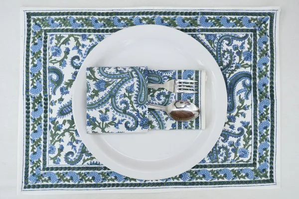 Pure_Cotton_Blue,_Green_and_White_Hand_Block_Print_Napkin,_Cocktail_napkin,_Dinner_napkin,_Buffet_Napkin,_Horde_oeuvres_Size_13"x_13"
