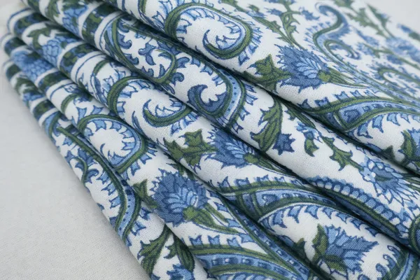 Pure_Cotton_Blue,_Green_and_White_Hand_Block_Print_Napkin,_Cocktail_napkin,_Dinner_napkin,_Buffet_Napkin,_Horde_oeuvres_Size_13"x_13"