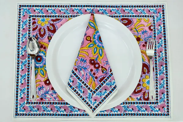 Pure_Cotton_Pink,_Maroon,_Blue_and_Yellow_Hand_Block_Print_Napkin,_Cocktail_napkin,_Dinner_napkin,_Buffet_Napkin,_Horde_oeuvres_Size_18"x_18"