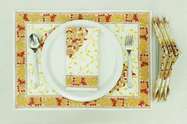 Yellow,_Red_and_White_Pure_Cotton_Floral_Hand_Block_Print_Napkin,_Cocktail_napkin,_Dinner_napkin,_Buffet_Napkin,_Horde_oeuvres_Size_20"x20"