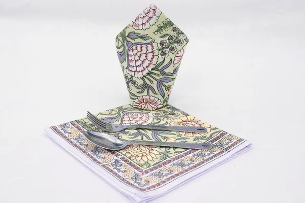 Pure_Cotton_Green_And_Pink_Hand_Block_Print_Napkin_Cocktail_Napkin_Dinner_Napkin_Buffet_Napkin_Horde_Oeuvres