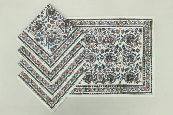 Pure_Cotton_Pink_And_Blue_Hand_Block_Print_Napkin_Cocktail_Napkin_Dinner_Napkin_Buffet_Napkin_Horde_Oeuvres