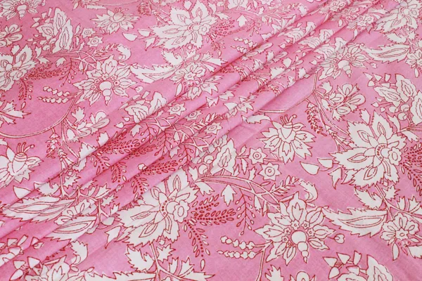 Pink_Cotton_Traditional_Floral_Hand_Block_Print_Unstiched_Material_For_Men's_Kurta_Shirts_&_Women's_Kurti_and_Other_Dress_Material