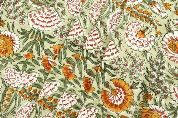 Green_Cotton_Floral_Hand_Flower_Traditional_|_Print_Unstiched_Material_For_Men's_Kurta_Shirts_&_Women's_Kurti_and_Other_Dress_Material
