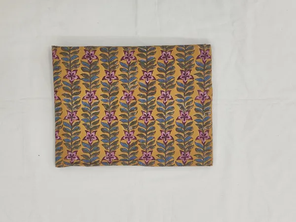 Yellow_Cotton_Traditional_Floral_Hand_Block_Print_Unstiched_Material_For_Men's_Kurta_Shirts_&_Women's_Kurti_and_Other_Dress_Material