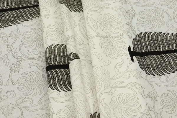 Black_Cotton_Traditional_Floral_Hand_Block_Print_Unstiched_Material_For_Men's_Kurta_Shirts_&_Women's_Kurti_and_Other_Dress_Material