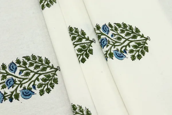 Green_Cotton_Traditional_Floral_Hand_Block_Print_Unstiched_Material_For_Men's_Kurta_Shirts_&_Women's_Kurti_and_Other_Dress_Material