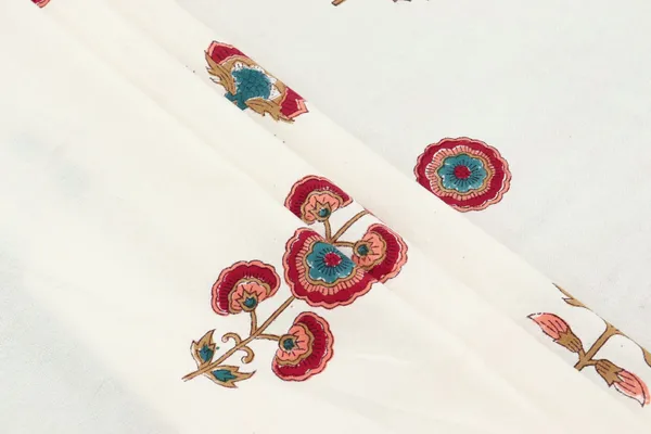 Red_Cotton_Traditional_Floral_Hand_Block_Print_Unstiched_Material_For_Men's_Kurta_Shirts_&_Women's_Kurti_and_Other_Dress_Material