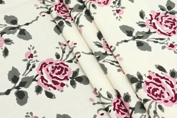 White_Cotton_Traditional_Floral_Hand_Block_Print_Unstiched_Material_For_Men's_Kurta_Shirts_&_Women's_Kurti_and_Other_Dress_Material
