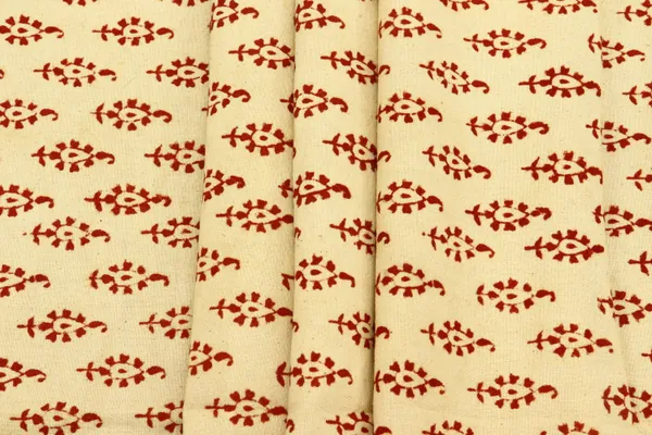 Beige_Cotton_Traditional_Floral_Hand_Block_Print_Unstiched_Material_For_Men's_Kurta_Shirts_&_Women's_Kurti_and_Other_Dress_Material