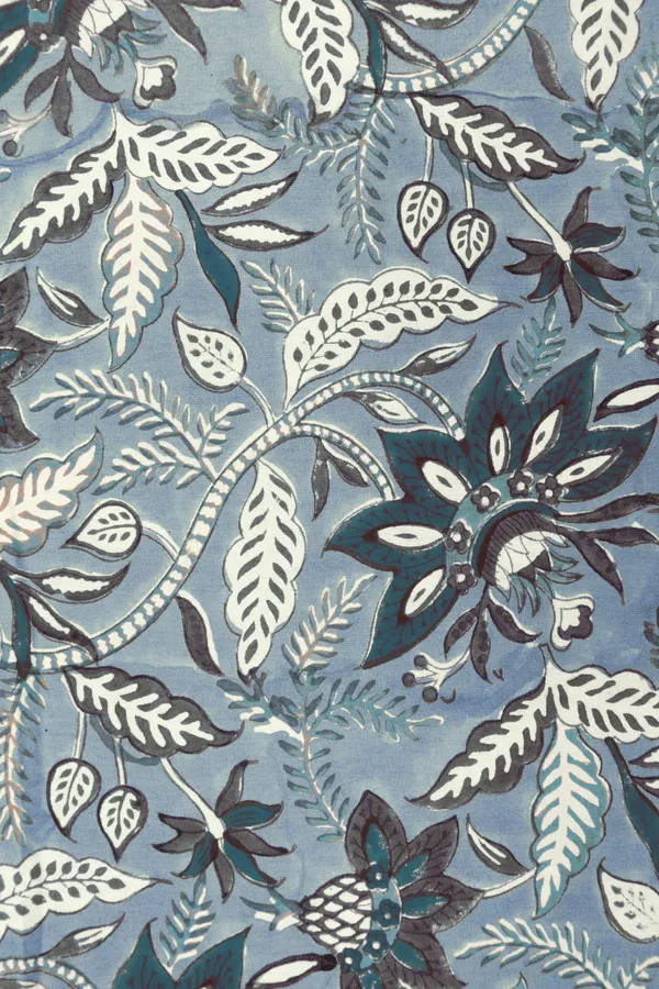 Grey_Cotton_Traditional_Floral_Hand_Block_Print_Unstiched_Material_For_Men's_Kurta_Shirts_&_Women's_Kurti_and_Other_Dress_Material