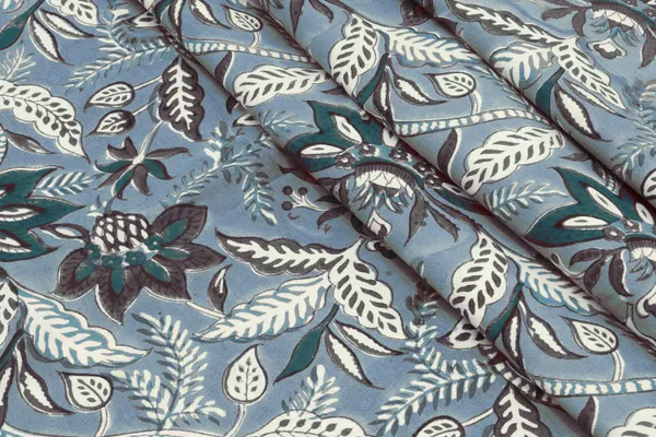 Grey_Cotton_Traditional_Floral_Hand_Block_Print_Unstiched_Material_For_Men's_Kurta_Shirts_&_Women's_Kurti_and_Other_Dress_Material